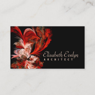 Red And White Fractal Business Card