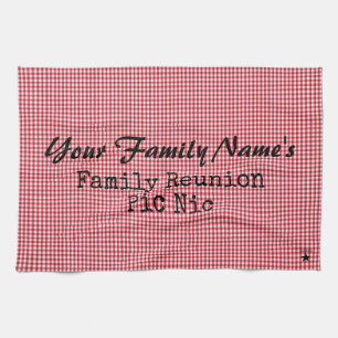 Red and White Gingham Kitchen Towel- HAMbyWG Tea Towel