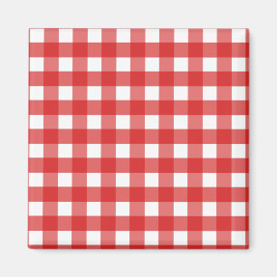 Red and white gingham magnet
