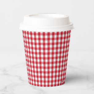 Red and White Gingham Paper Cups - HAMbyWG