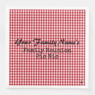 Red and White Gingham Paper Napkins- HAMbyWG Paper Napkin