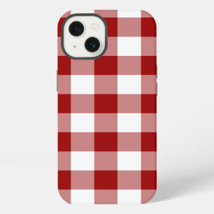 Red and White Gingham Pattern Battery Case