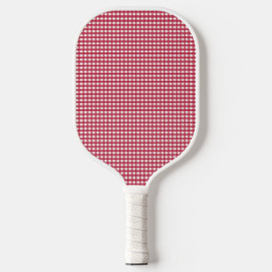 Red and White Gingham Personalised Name Pickleball Paddle
