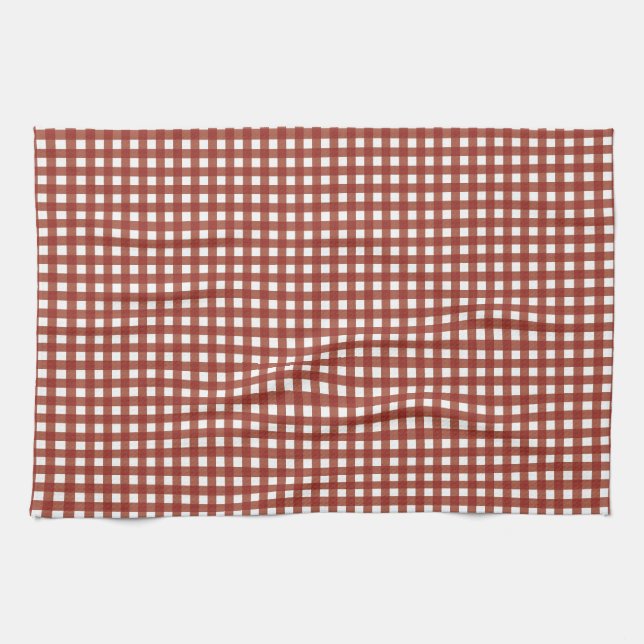Red and White Gingham Tea Towel (Horizontal)