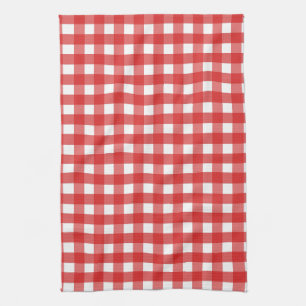 Red and white gingham tea towel
