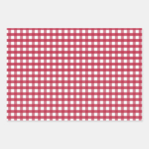 Red and White Gingham Trivet Wrapping Paper Sheet