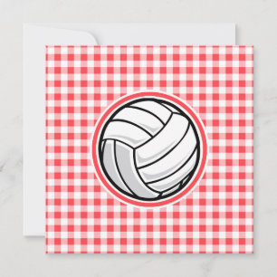 Red and White Gingham; Volleyball Invitation
