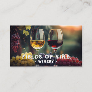 Red and White Glass Wine Grapes Business Card