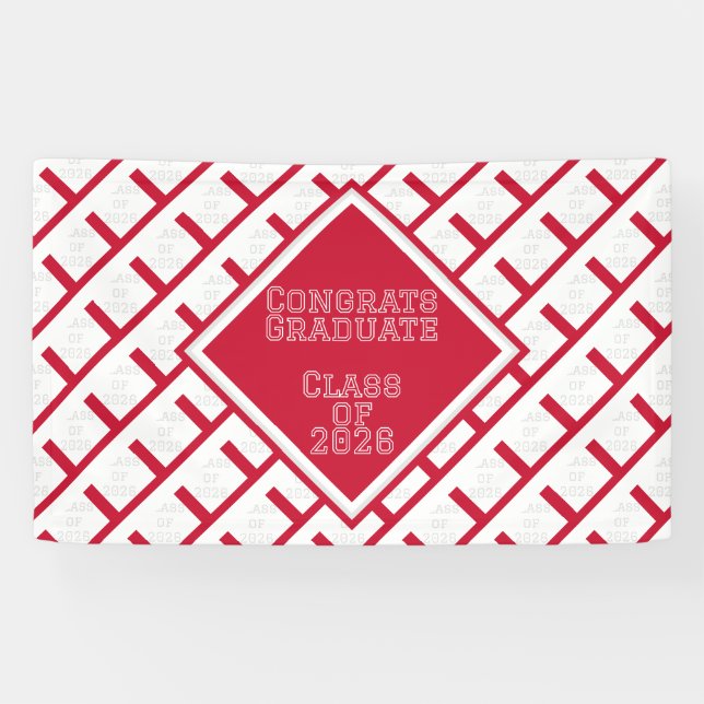 Red and White Graduation | 2026 Banner (Horizontal)