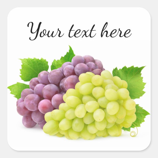 Red and white grapes square sticker (Front)