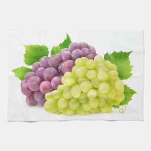 Red and white grapes tea towel