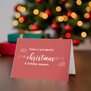 Red and White Hand Drawn Simple Christmas Holiday Card