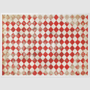Red and White Harlequin Tissue Paper