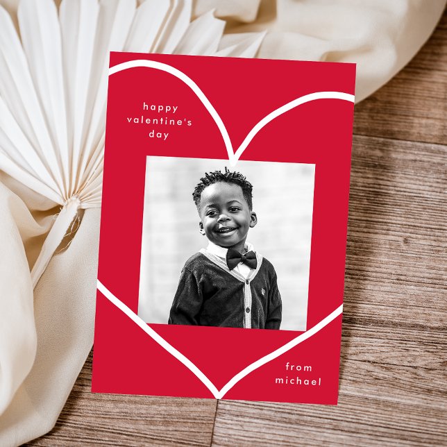 Red and White Heart Classroom Valentine's Day Card (Creator Uploaded)