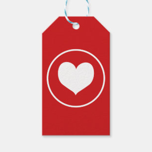 Red and White Heart Gift Tags