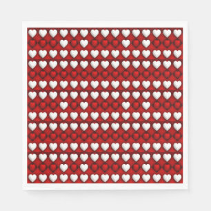 Red And White Heart Pattern Napkin