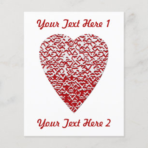 Red and White Heart. Patterned Heart Design.