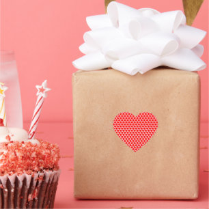 Red and White Heart Sticker