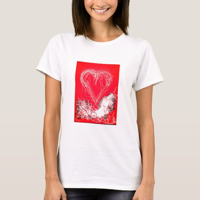 Red and White Heart T-Shirt (Front)