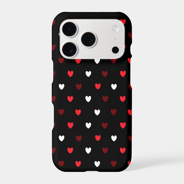 Red and white hearts on black (Back)