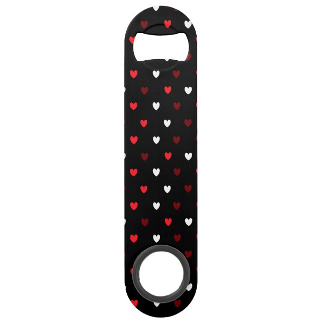 Red and white hearts on black (Front)