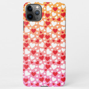 Red and White Hearts Pattern Phone Case