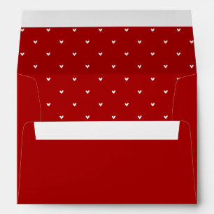 Red and White Hearts Pattern Valentine's Day Envelope