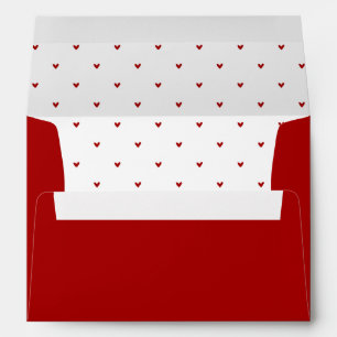 Red and White Hearts Pattern Valentine's Day Envelope