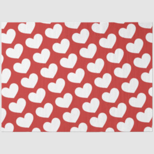 Red and White Hearts Valentine's Day Tissue Paper