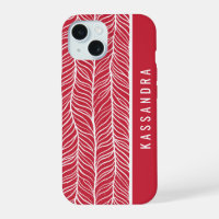 Red And White Herringbone Personalised Name