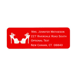 Red And White High Heel Shoes Return Address