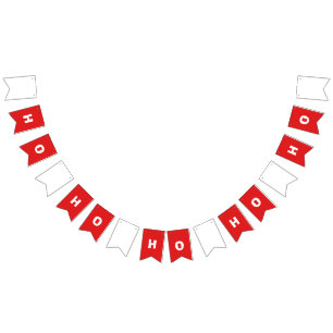 Red and White Ho Ho Ho Bunting