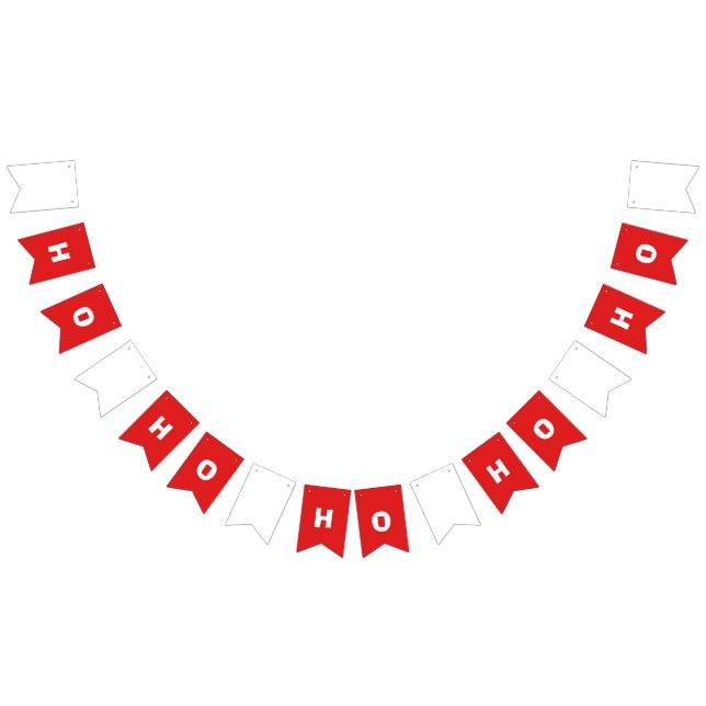 Red and White Ho Ho Ho Bunting (All)