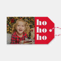 Red and White Ho Ho Ho with Photo Christmas
