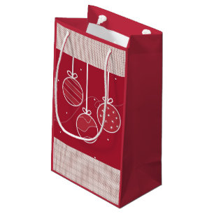 Red and White Holiday Decorations Small Gift Bag