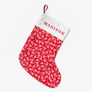 Red and White Holly Berries Small Christmas Stocking