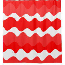 Red and white horizontal wavy pattern 