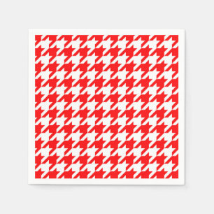 Red and White Houndstooth Check Napkin