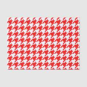 Red and White Houndstooth Check Tissue Paper
