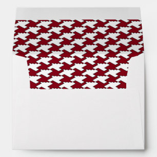 Red and white houndstooth pattern envelope