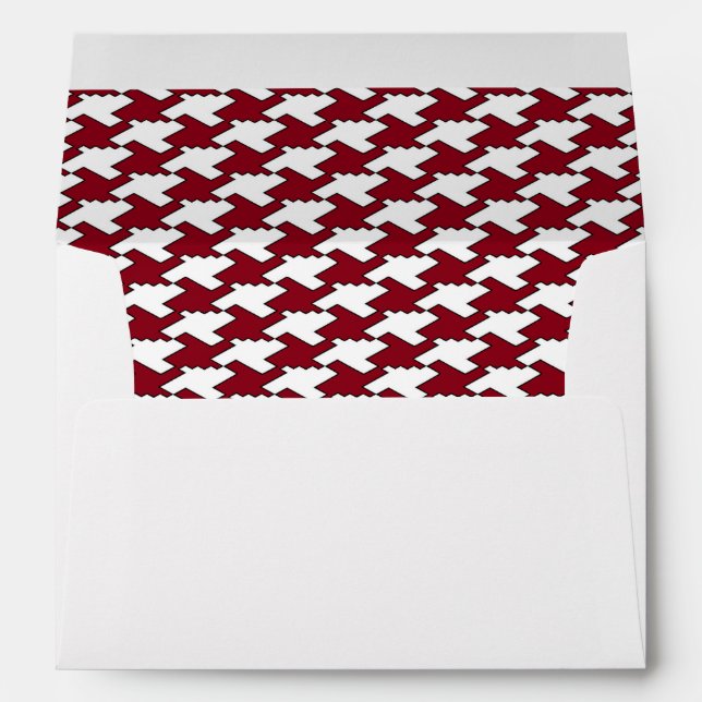 Red and white houndstooth pattern envelope (Back (Bottom))