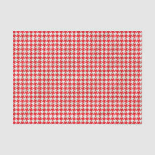 Red and White Houndstooth Pattern Tissue Paper