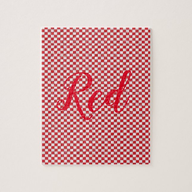 Red and White Jigsaw Puzzle (Vertical)