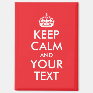 Red and White Keep Calm Parody Magnet