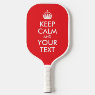 Red and White Keep Calm Parody Pickleball Paddle