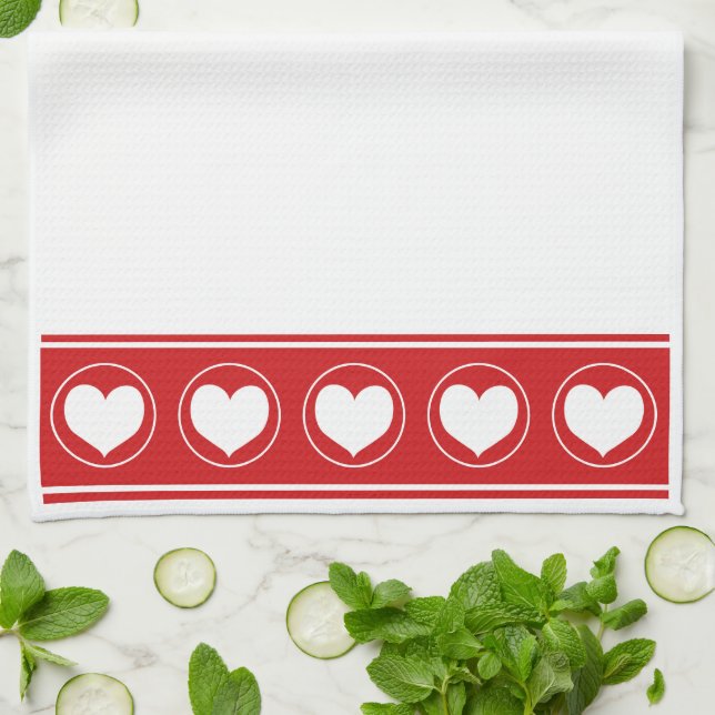 Red and White Kitchen Towels (Folded)