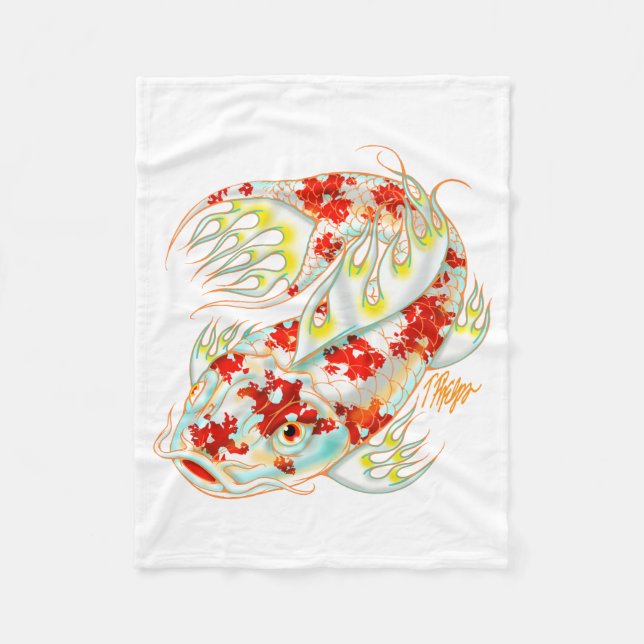 Red and White Koi Blanket (Front)