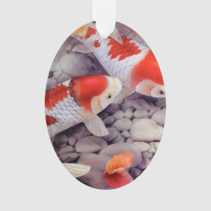 Red and White Koi Fish Pond Ornament