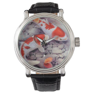 Red and White Koi Fish Pond Watch