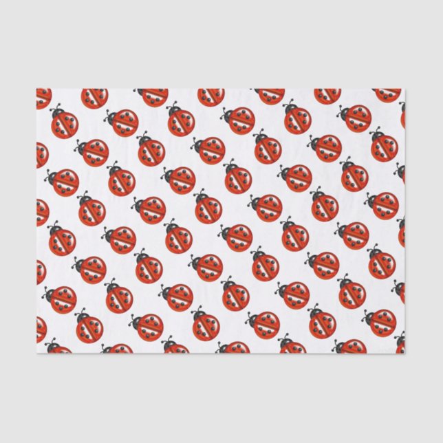 Red And White Ladybugs Gift Tissue Tissue Paper (Front)